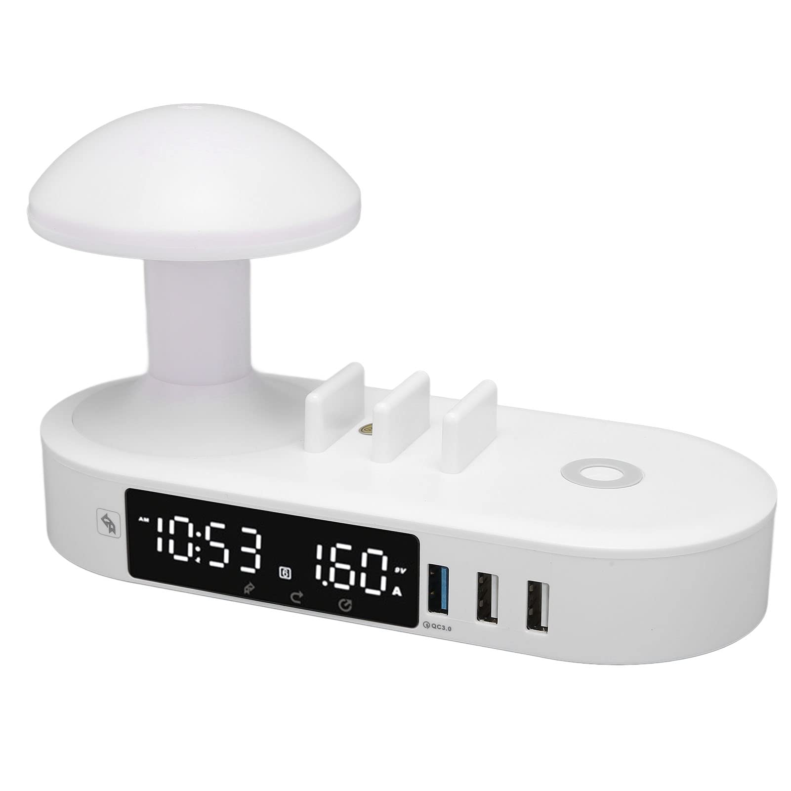 15W Fast Wireless Charging Station with Alarm Clock & Night Light - USB Charger for Bedroom, Desk & Nightstand (110V) | Perfect for Bedside Charging, Office Use & Gift Giving