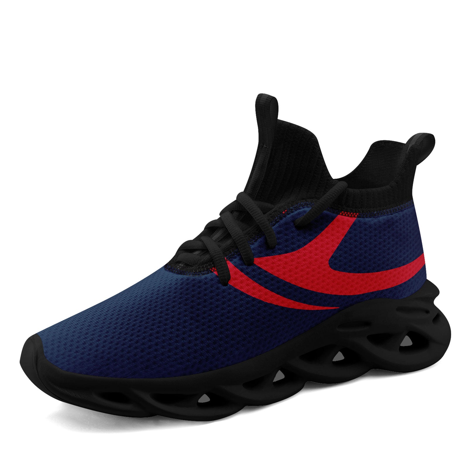 Custom Blue New England Maxsoul Personalized Sneakers - Handmade Comfort Shoes for Men & Women | Perfect for Running, Gym Workouts & Casual Wear (Model: FN030 D025004 Size 26)