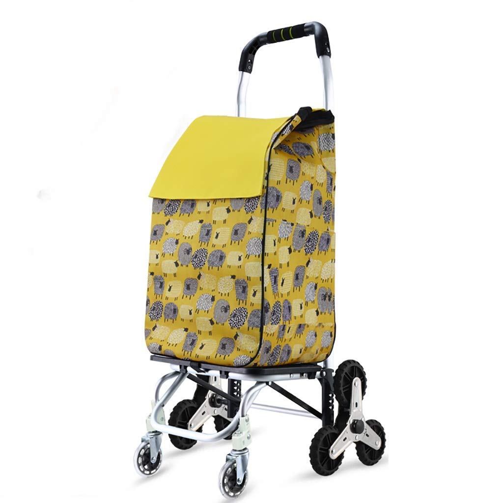 Collapsible Folding Wagon Cart - 8-Wheel Multifunctional Shopping Trolley with Aluminum Alloy Frame | Portable Lightweight Grocery Cart with Wear-Resistant Microfiber Mat | Perfect for Grocery Shopping, Beach Trips, Picnics & Outdoor Activities