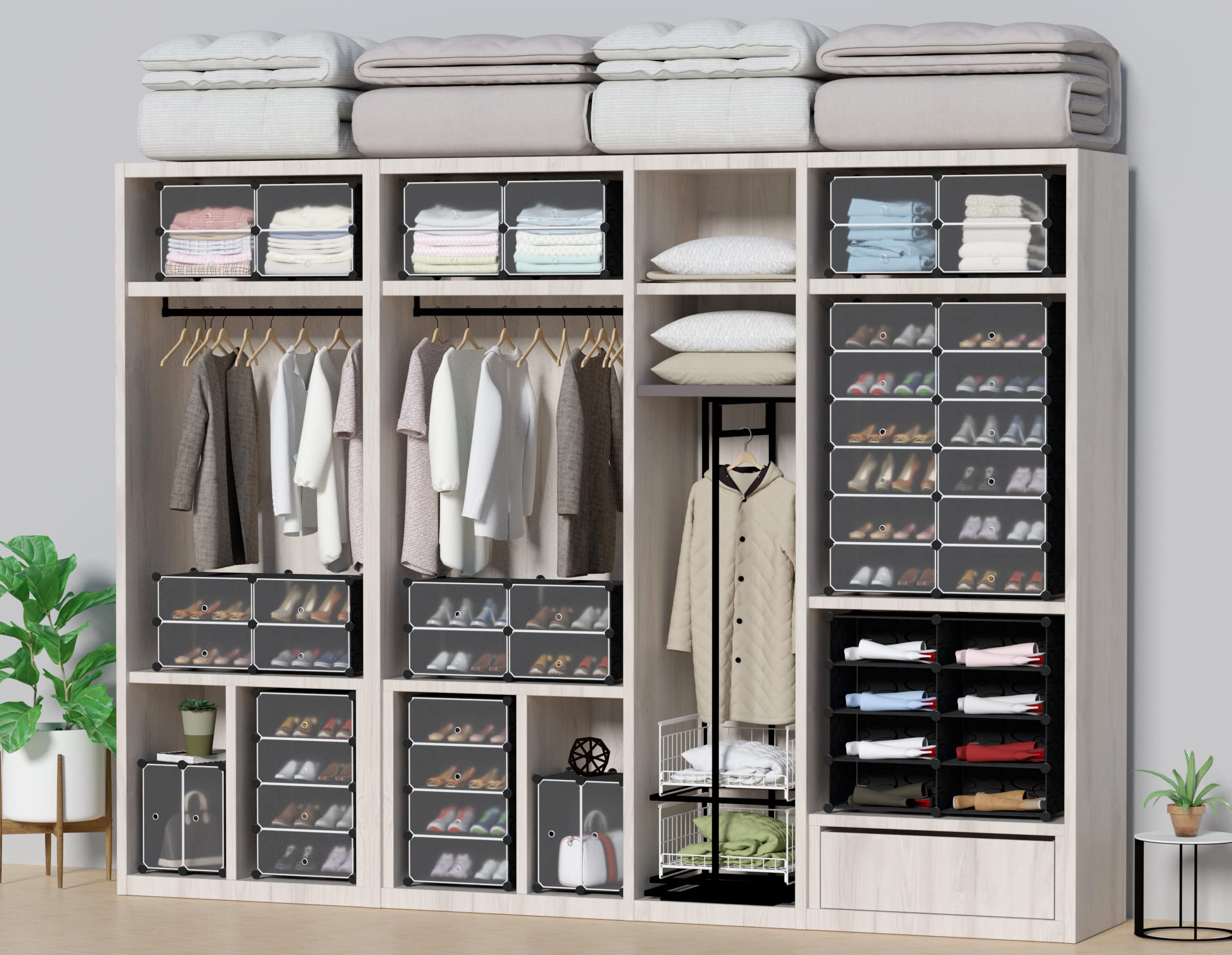 HOMIDEC 10-Tier Shoe Rack Organizer - Space Saving Narrow Shoe Storage Cabinet for 20 Pairs - Perfect for Closet, Entryway, Bedroom & Hallway Organization - Ideal for Small Spaces & Apartment Living