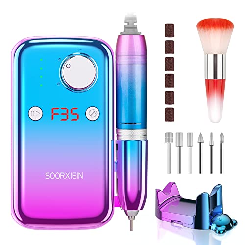 Professional Electric Nail Drill Kit - 35000RPM USB Rechargeable Nail File Machine with Smart LCD Display for Acrylic, Gel & Natural Nails | Manicure Pedicure Tools | Perfect for Salon & Home Nail Care