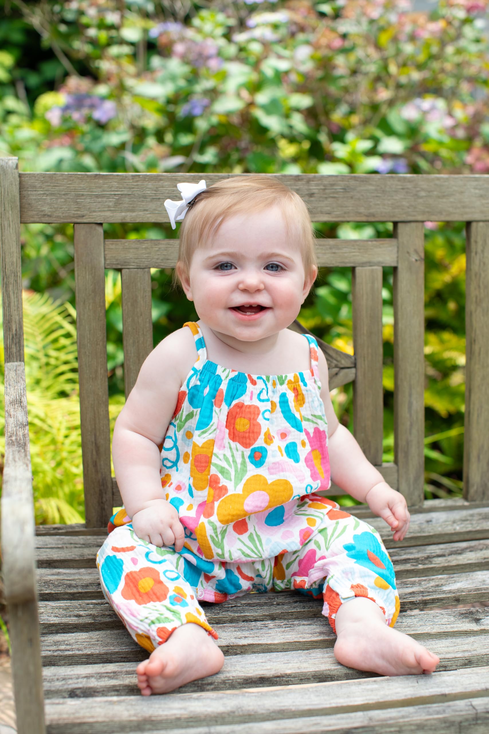 Mud Pie Baby Girls Floral Printed Longall Romper - Cute & Comfortable Outfit for Infants & Toddlers - Perfect for Playdates, Parties & Photo Shoots