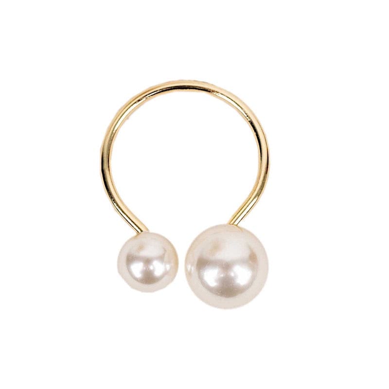 10 Elegant Metal Napkin Rings with White Faux Pearls - Perfect for Wedding, Dinner Party & Holiday Table Decor