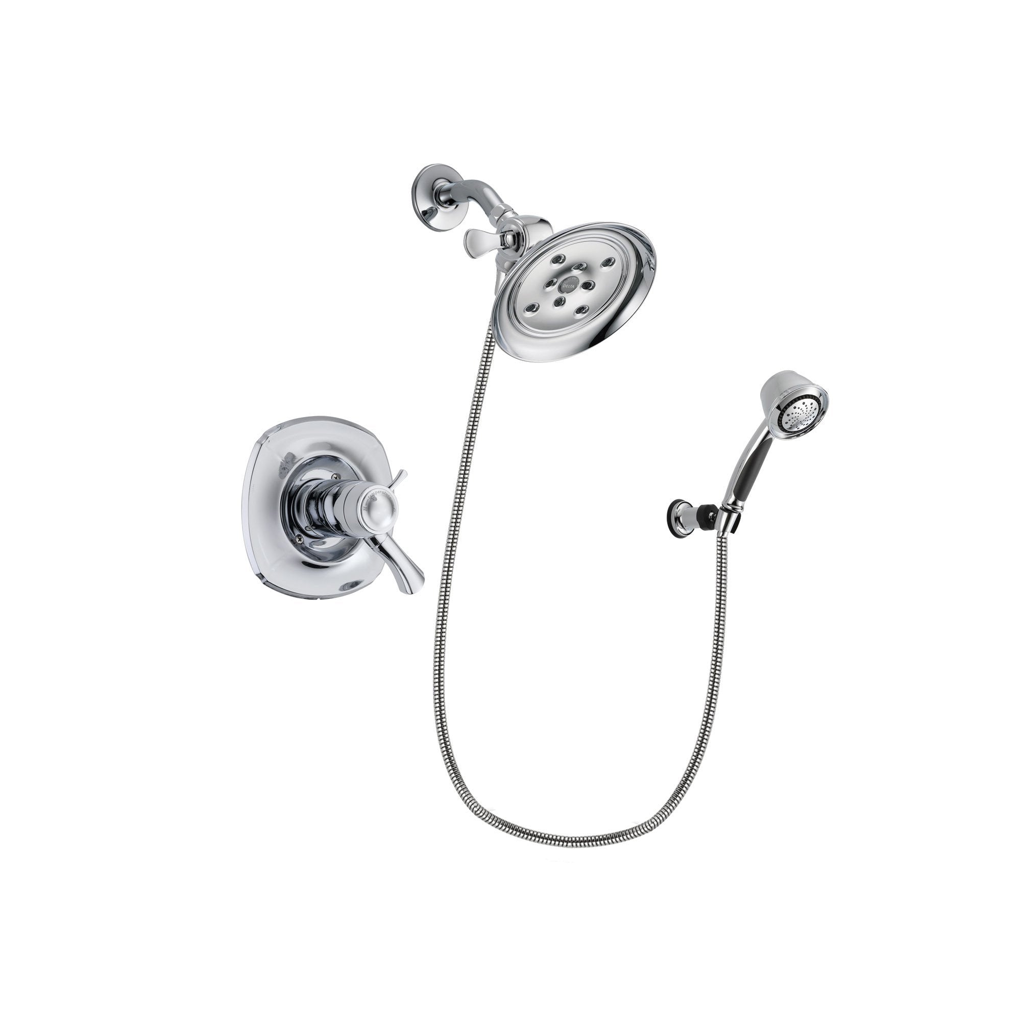 Delta Addison Chrome Thermostatic Shower System - Large Rain Showerhead & 5-Spray Hand Shower with Wall Mount & Rough-in Valve DSP0364V | Perfect for Modern Bathroom Renovations & Spa-Like Shower Experience