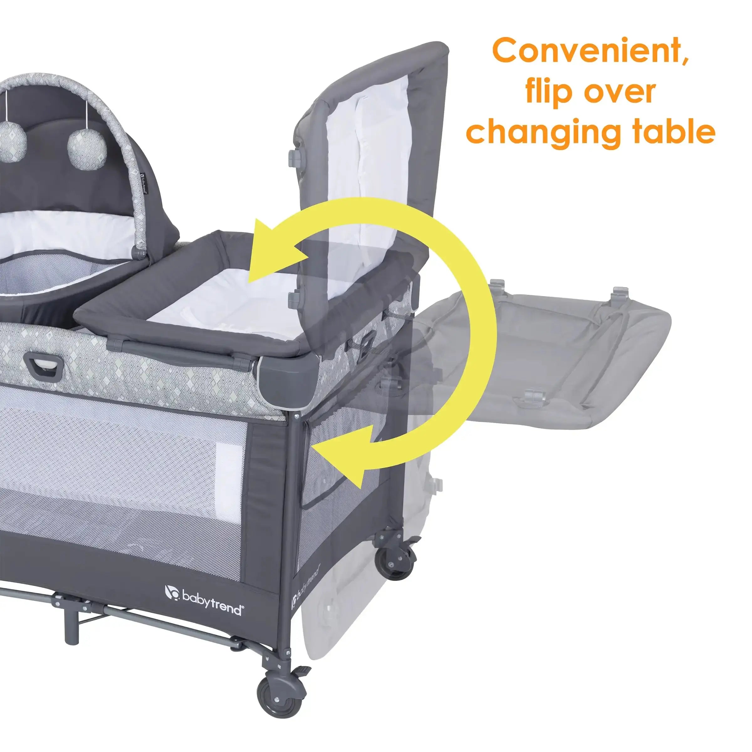 Meijer Exclusive Nursery Den Playard with Snooze Pod & Flip Over Changer in Diamond Sage - Portable Baby Crib for Home, Travel & Daycare Use