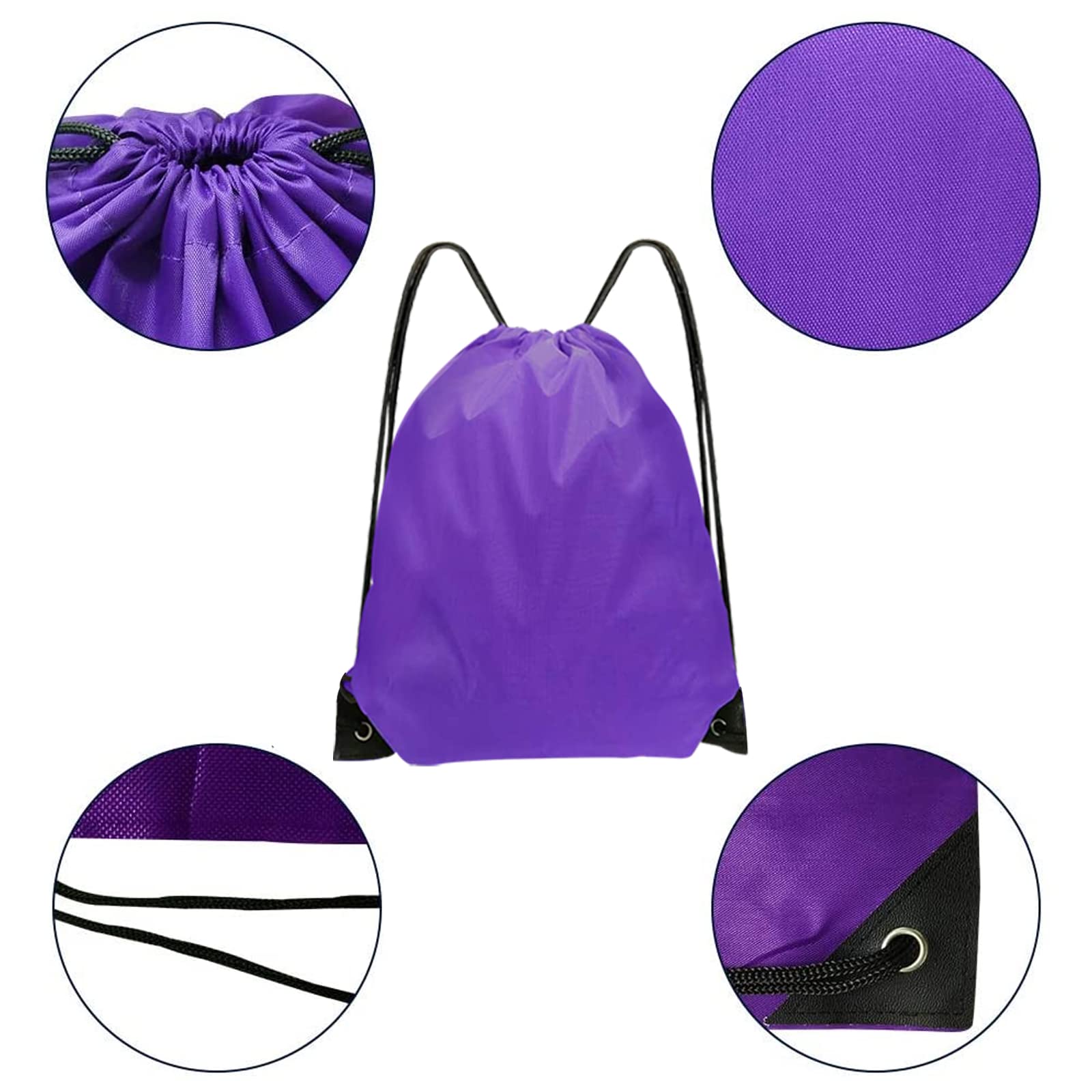 42 Pcs Bulk Drawstring Backpacks - Lightweight Cinch Sackpack Bags for Gym, Sports & Travel - Purple String Bags for Men & Women - Perfect for Workouts, Beach Trips & School Activities