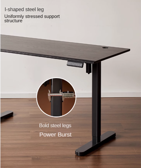 Solid Oak Wood Electric Height Adjustable Standing Desk - Ergonomic Home Office Desk for Work & Study
