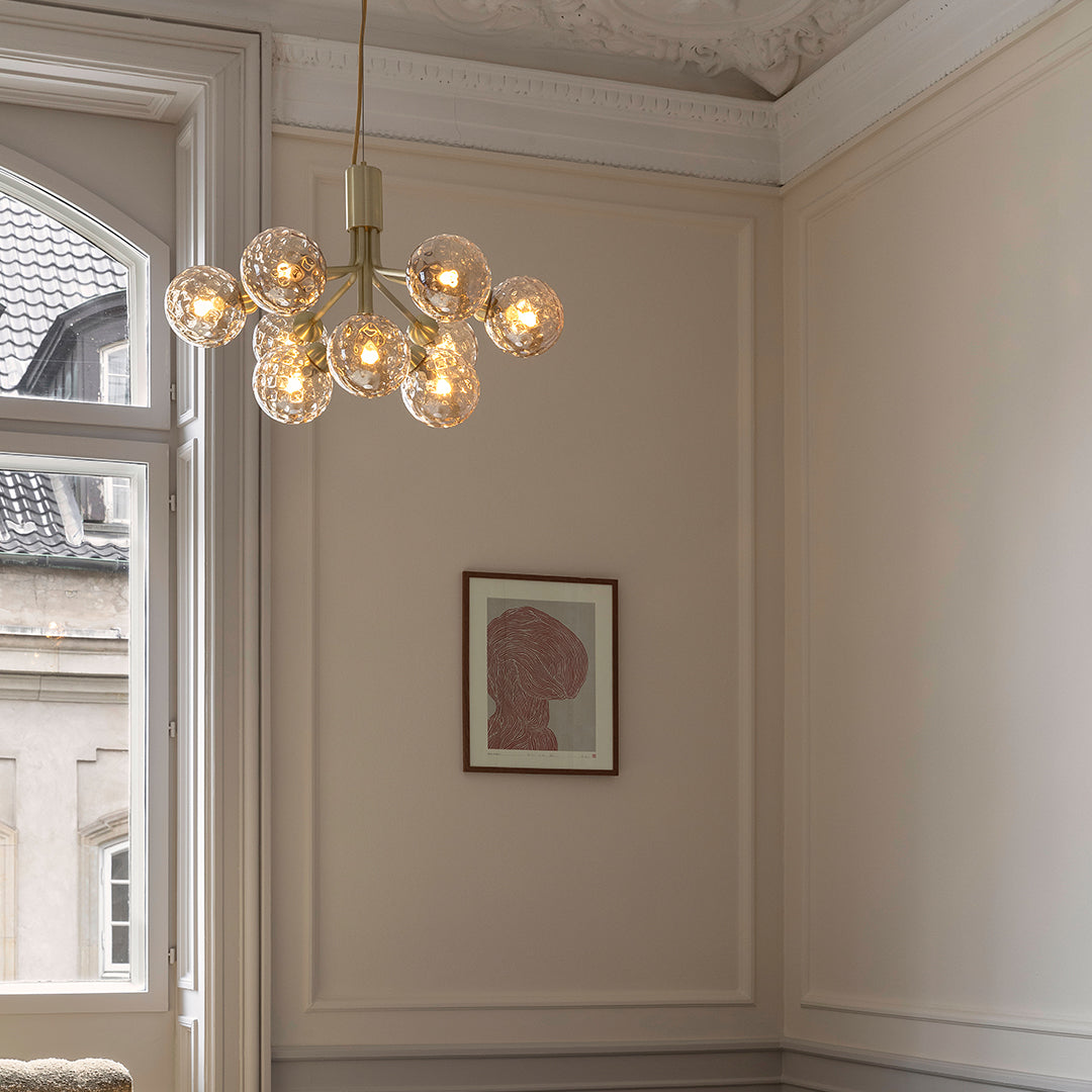 Apiales 9-Light Modern Crystal Chandelier - Elegant Ceiling Lighting Fixture for Dining Room, Living Room & Bedroom Decor
