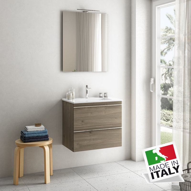 Berloni Modern Bathroom Vanity Cabinet with Sink - Elegant Storage Solution for Small Spaces, Perfect for Bathroom & Powder Room Remodeling