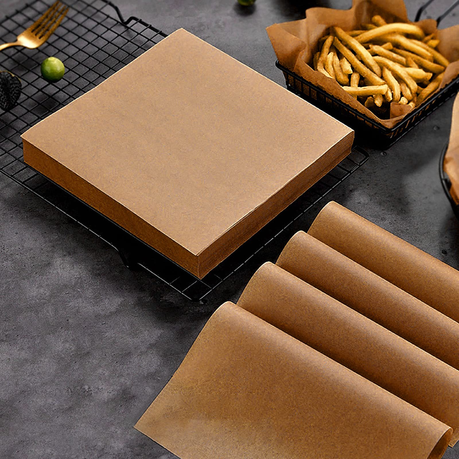 Naladoo 200PCS Air Fryer Disposable Paper Liners - Non-Stick Baking Sheets for Cooking, Roasting & Grilling | Perfect for Air Fryers, Ovens & Kitchen Use | Greaseproof Food Pads & Placemats for Easy Cleanup