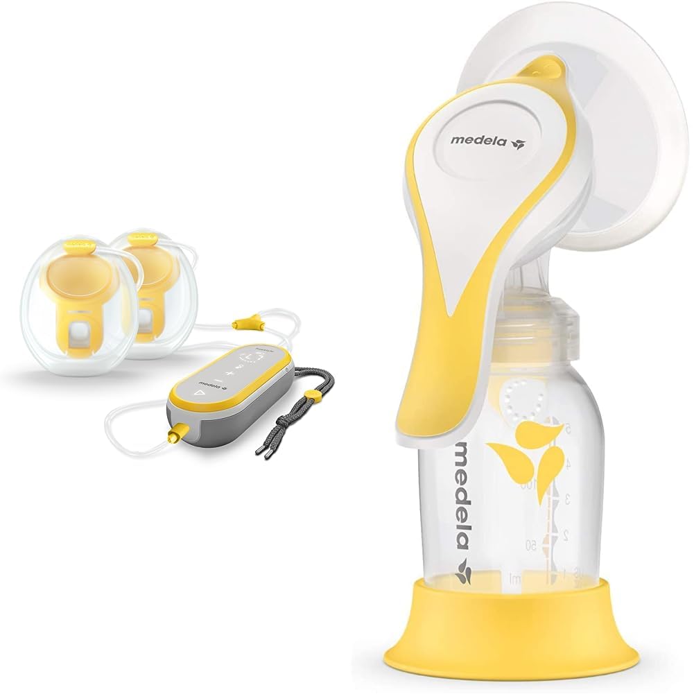 Medela Freestyle Hands-Free Breast Pump & Harmony Manual Breast Pump Bundle - Double Electric and Manual Breastfeeding Solution for Busy Moms at Work or Travel