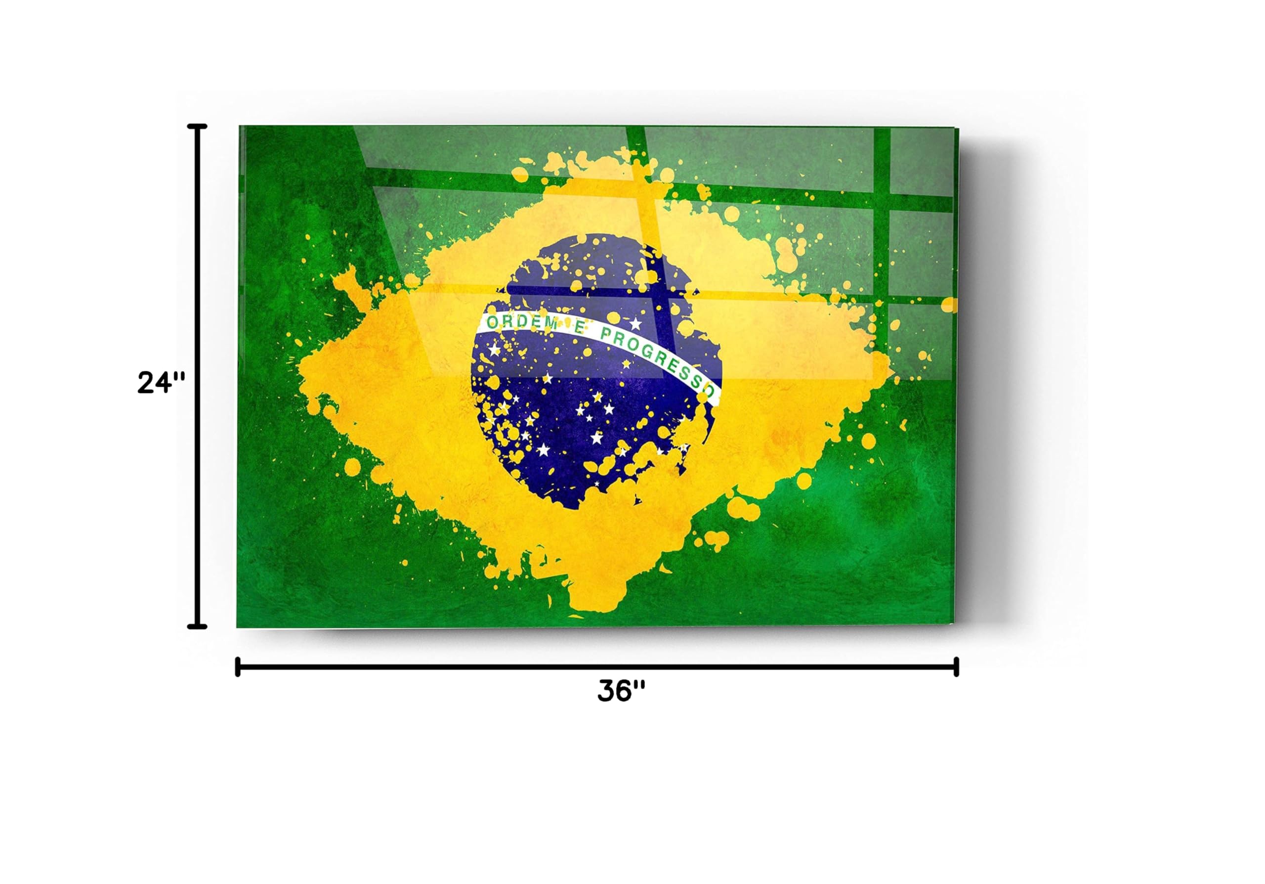 Brazil Acrylic Glass Wall Art 24x36 Inches - Vibrant Tropical Landscape Painting for Living Room, Bedroom & Office Decor