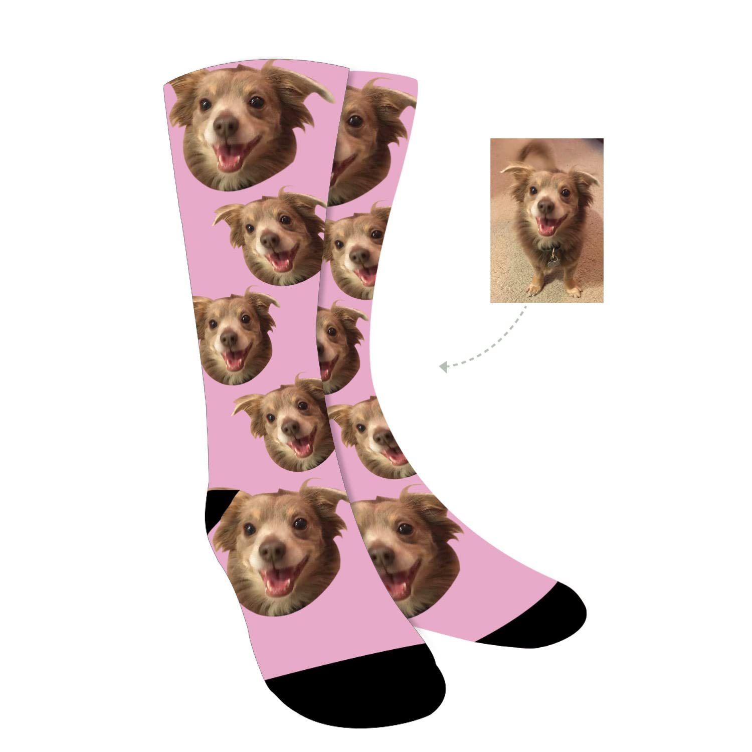 Custom Photo Socks for Men & Women - Personalized Dog Face Socks with Your Picture | Unique Gift for Pet Lovers, Couples & Family (Great for Birthdays, Anniversaries & Holidays)