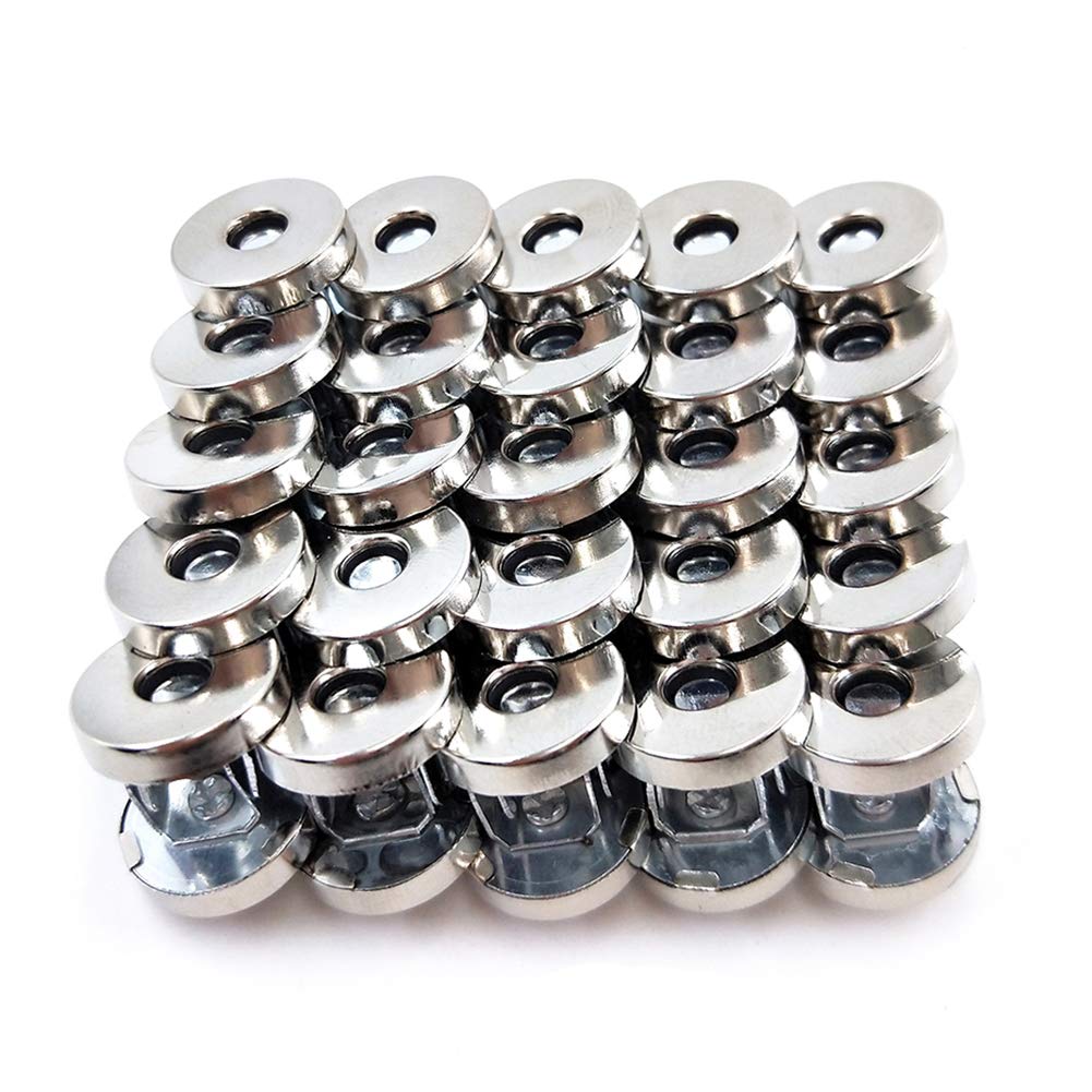 50 Sets Silver Magnetic Purse Snap Clasps Buttons - Strong Closures for Handbags, Purses, Clothing & Sewing Crafts - Perfect for DIY Fashion Accessories and Secure Bag Closures
