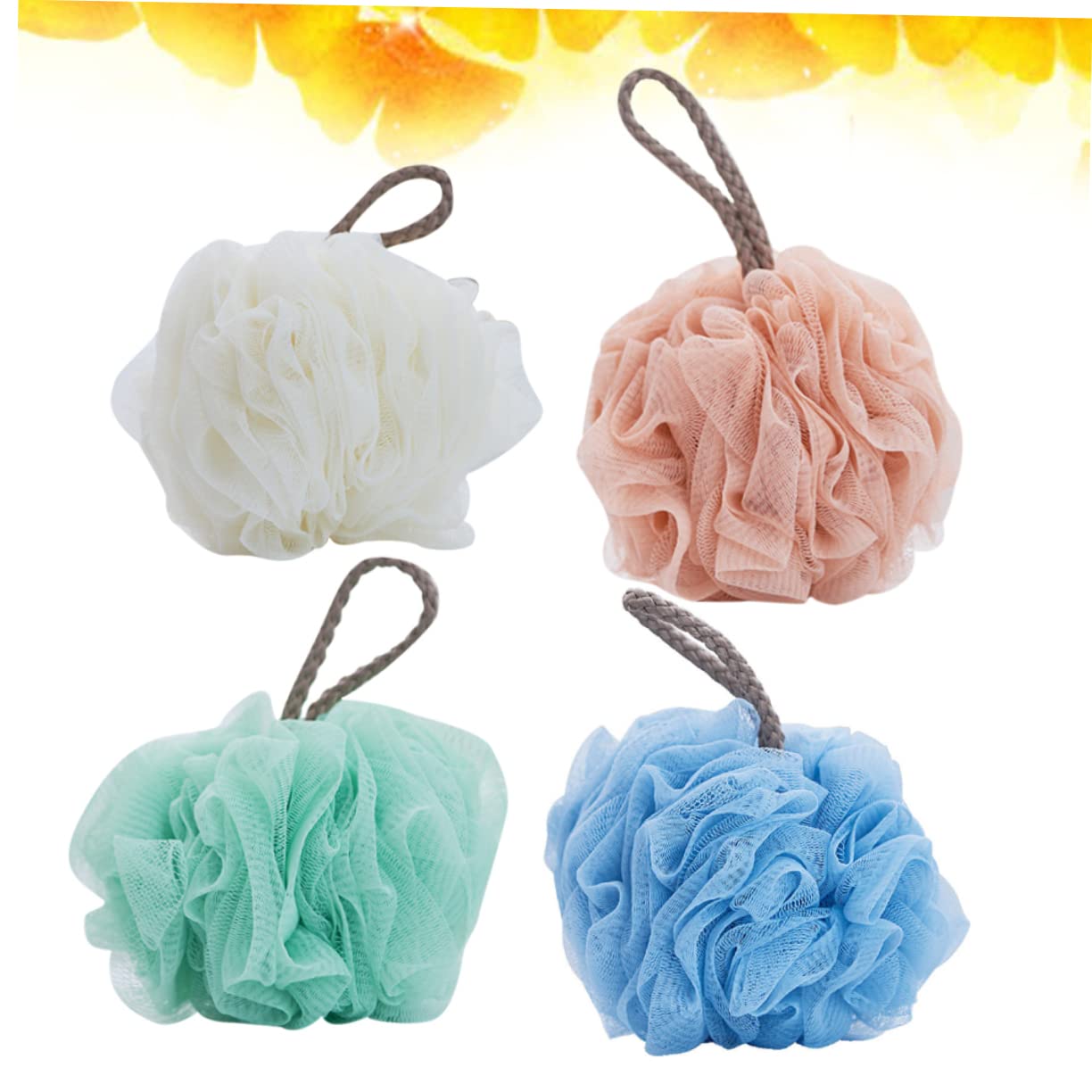 Cabilock 4-Pack Exfoliating Bath Sponges for Men & Women - Soft Shower Loofah Puffs with Swirl Design, Gentle Body Scrub & Cleansing Sponge for Daily Shower & Bath Routine - Perfect for Exfoliation, Skin Renewal & Relaxing Spa Experience