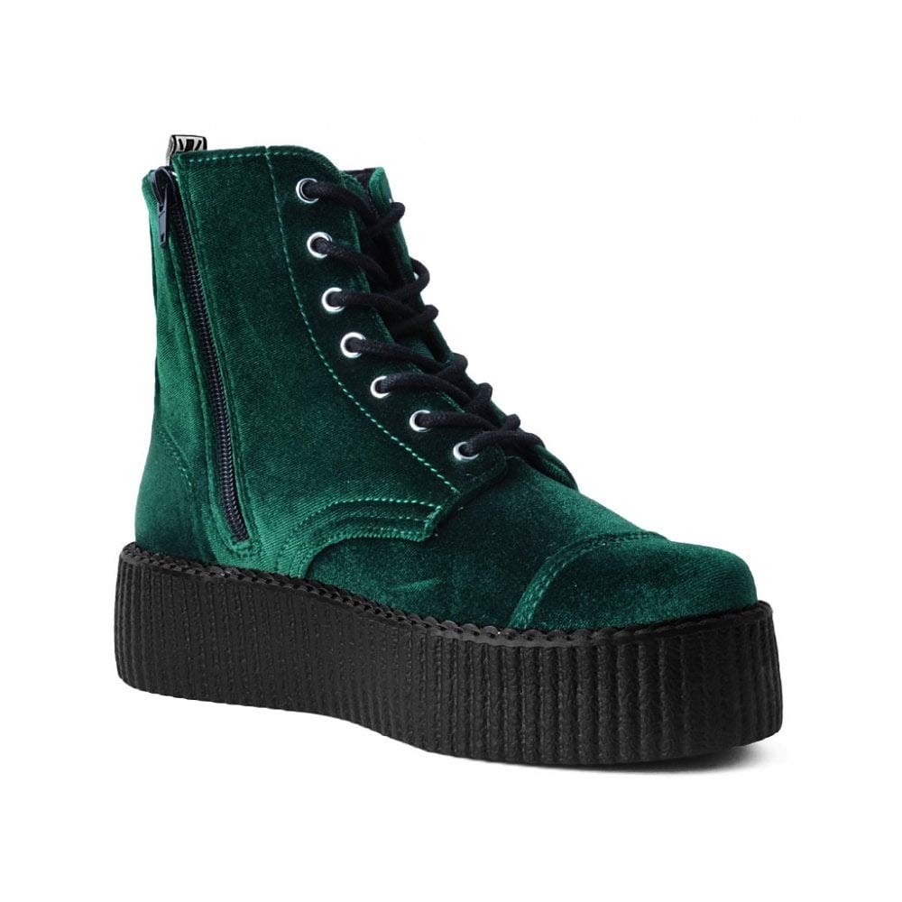 T.U.K Velvet Viva Mondo Women's Platform Combat Boots - Fashion Lace Up Ankle Boots for Punk, Gothic & Retro Outfits - Perfect for Concerts, Parties & Everyday Street Style
