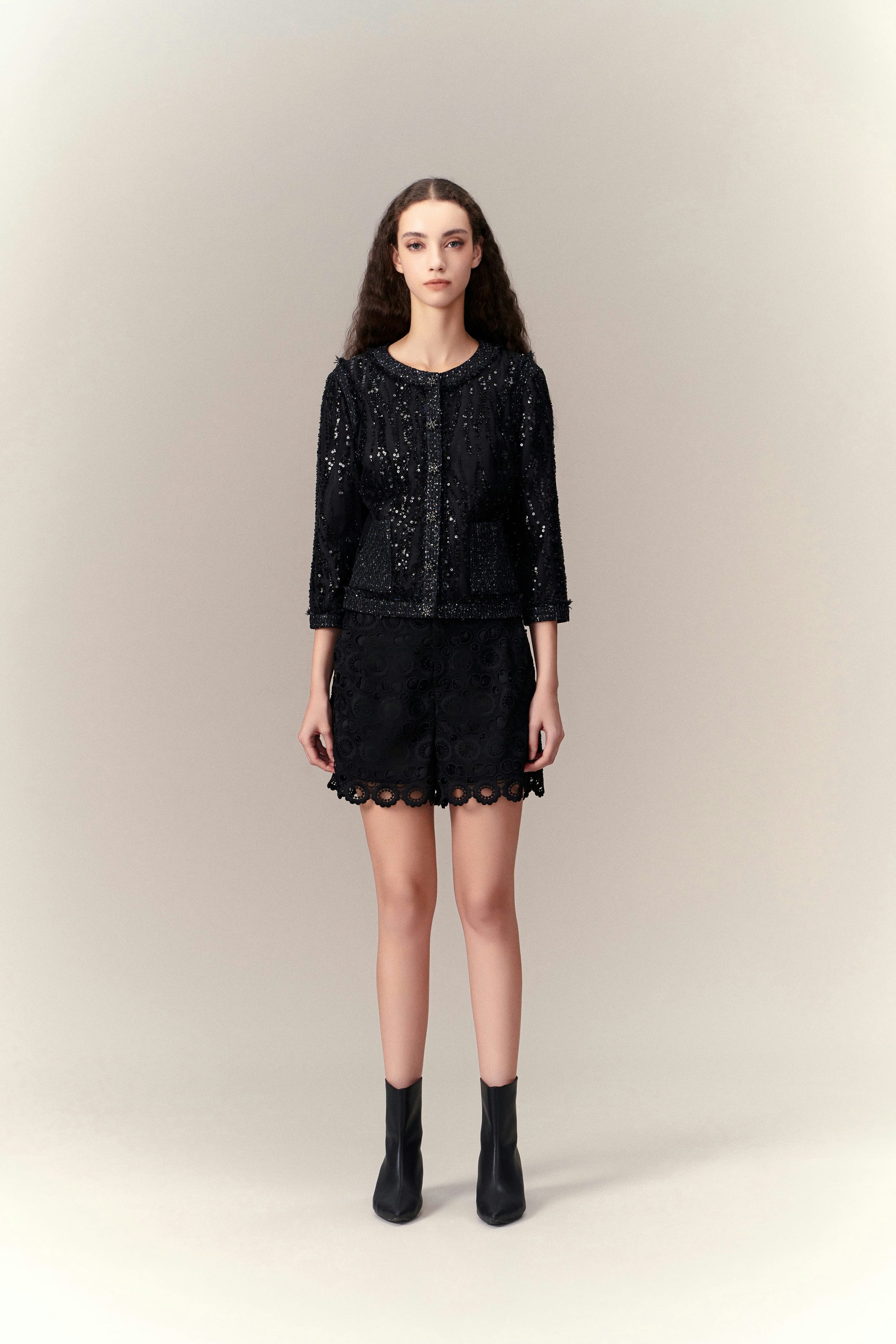Stylish Patchwork Water Flow Sequin Jacket for Women | Trendy Glitter Embellished Coat | Perfect for Parties, Night Out & Special Occasions