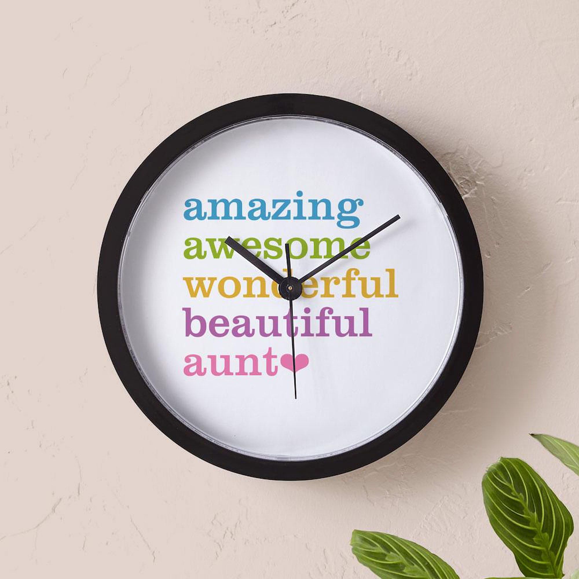 Amazing Aunt 10 Inch Wall Clock - Unique Gift for Living Room, Kitchen or Office Decor | Perfect for Home, Workplace & Special Occasions