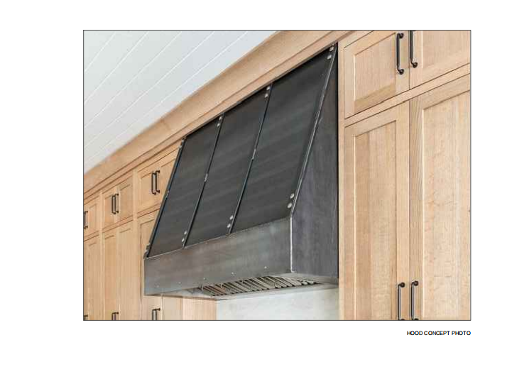 Premium RHM Angled Stainless Steel Custom Range Hood with Bands for Eric - Durable Kitchen Ventilation for Modern Homes, Perfect for Gas Stoves and Cooking Areas