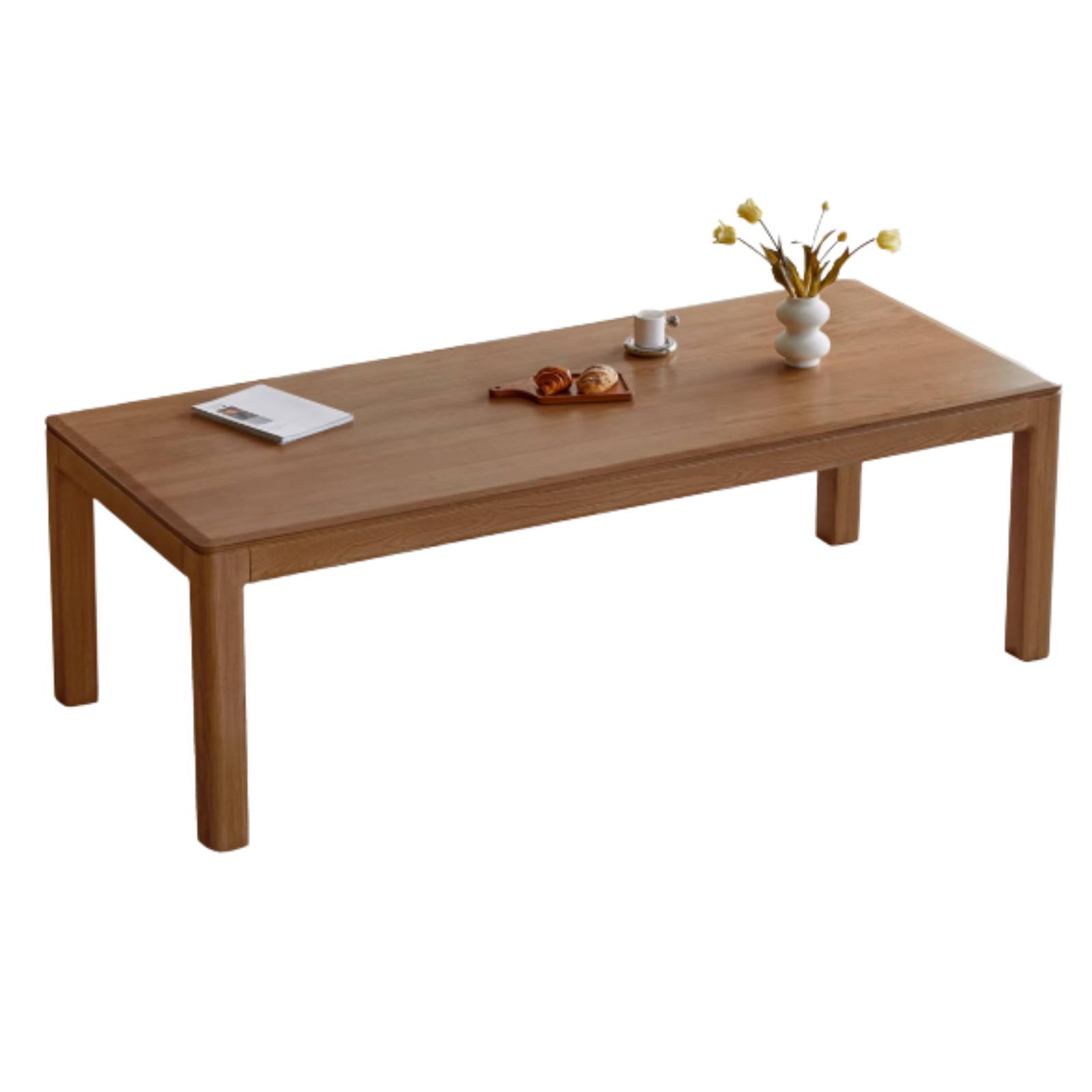 Premium Solid Wood Dining Table - Black Walnut, Ash & Red Oak - Large Farmhouse Style Table for Family Gatherings & Dinner Parties