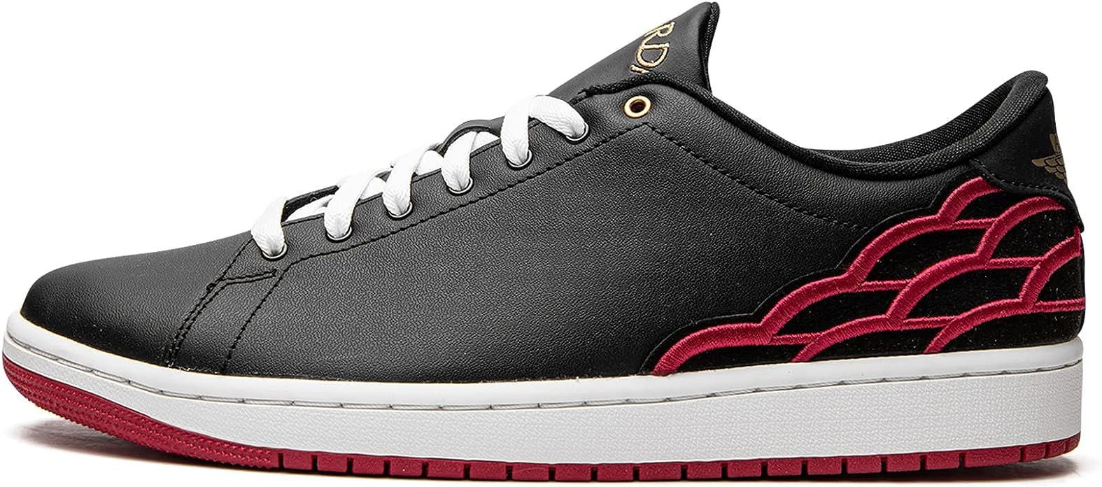 Jordan Men's Air 1 Centre Court Basketball Shoes - Black/Mystic Hibiscus-White - Size 11.5 | High-Performance Sneakers for Streetwear, Casual & Court Play