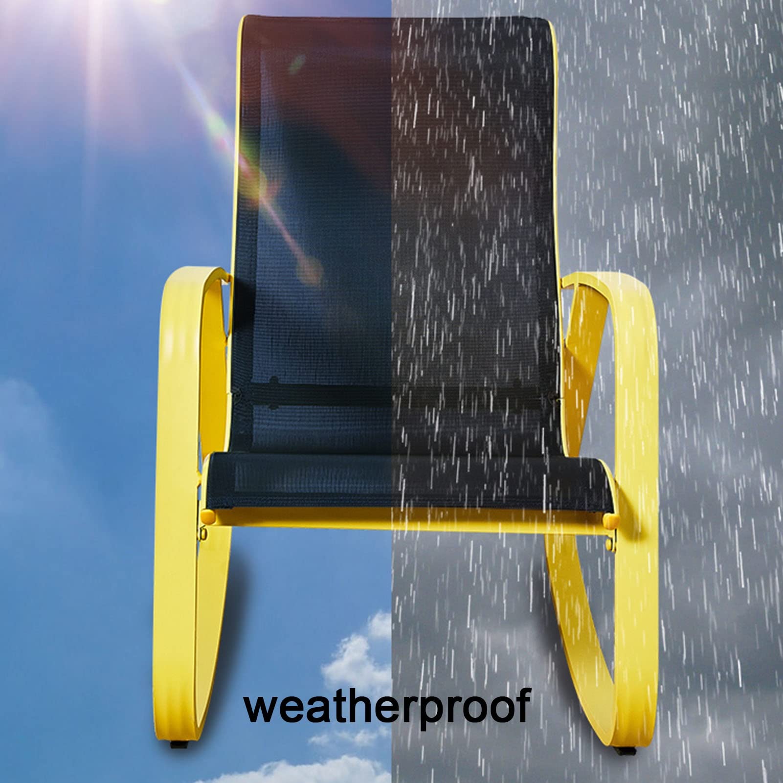 Premium Outdoor Textilene Rocking Chair - Lightweight Aluminum Alloy Zero Gravity Patio Chair with Padded Armrest & Cushion - Perfect for Garden, Porch, Balcony & Backyard Relaxation (4 Styles Available) - Ideal for Sunbathing, Reading & Outdoor Lounging