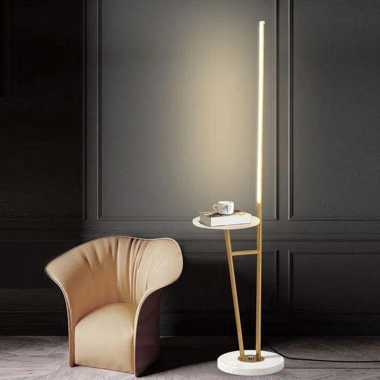 Slim Body Small Table Floor Lamp - Modern Minimalist Lighting for Living Room, Bedroom, or Office - Adjustable Brightness LED Desk Lamp for Reading, Working, and Relaxing