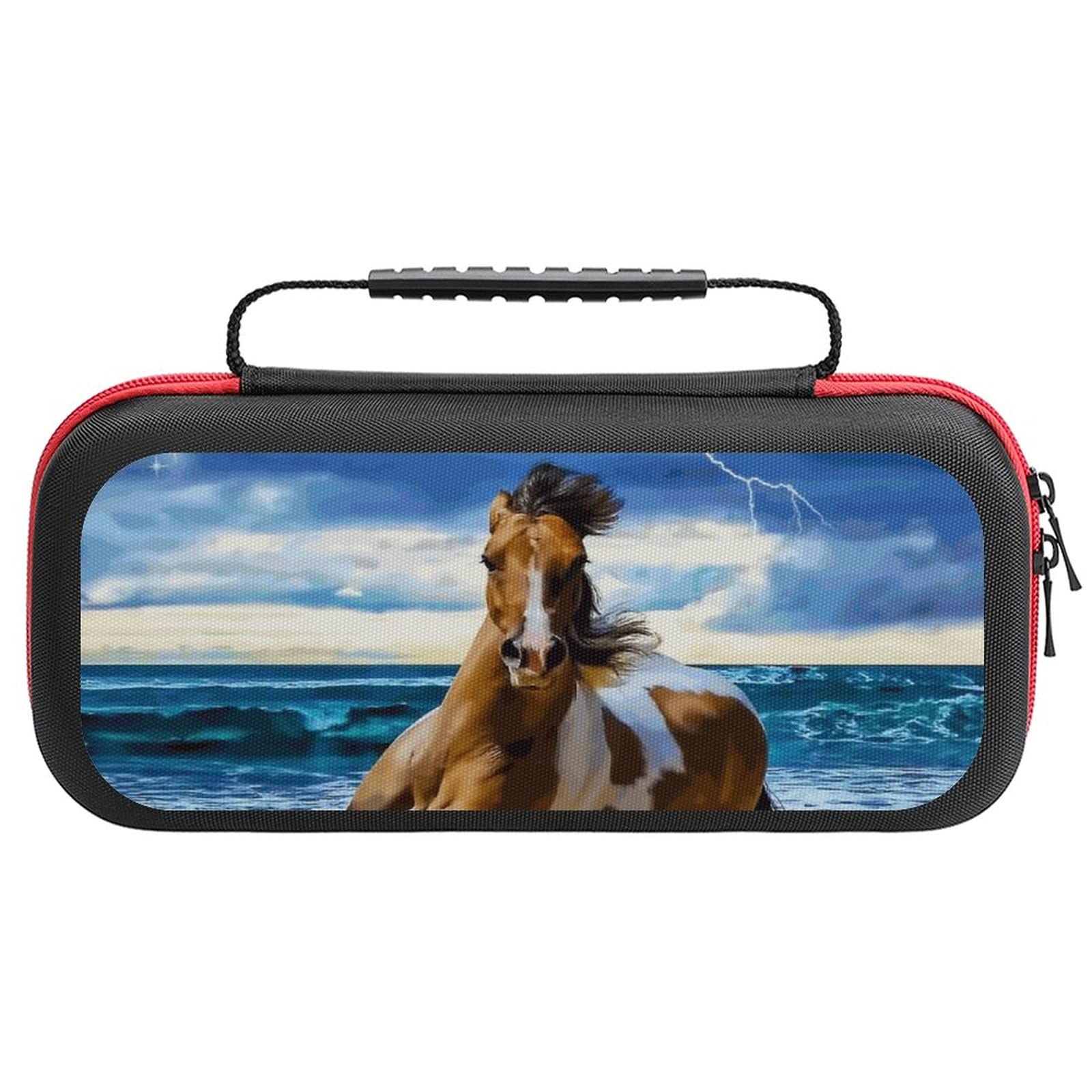 FunnyStar Protective Carrying Case for Nintendo Switch - Durable Storage Handbag with Nobel Horse Design, Perfect for Travel, Commuting & Gaming On-The-Go
