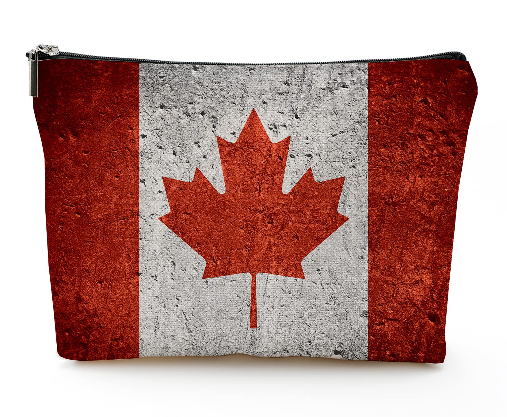 Large Travel Makeup Bag for Women - Waterproof Cosmetic Organizer with Zipper, 7x10 Inch Toiletry Pouch (Canadian Flag Design) - Perfect for Vacation, Gym & Daily Essentials Storage