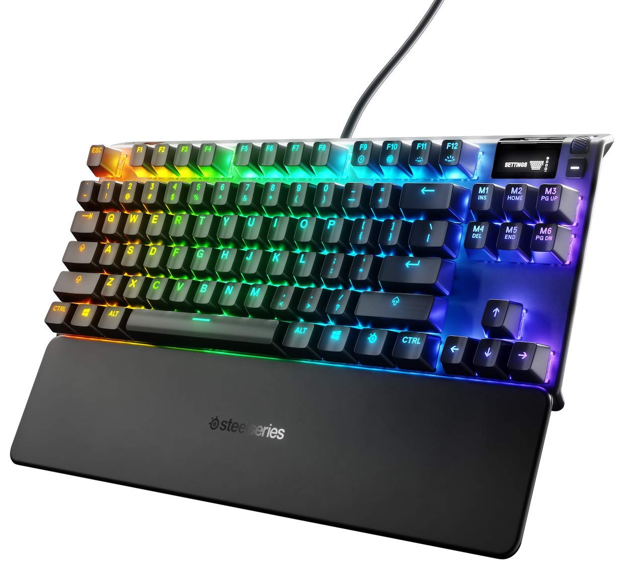 SteelSeries Apex 7 TKL Mechanical Gaming Keyboard with OLED Display & Brown Switches - US QWERTY Layout for PC, Mac, PS5, Xbox Gaming & Office Work