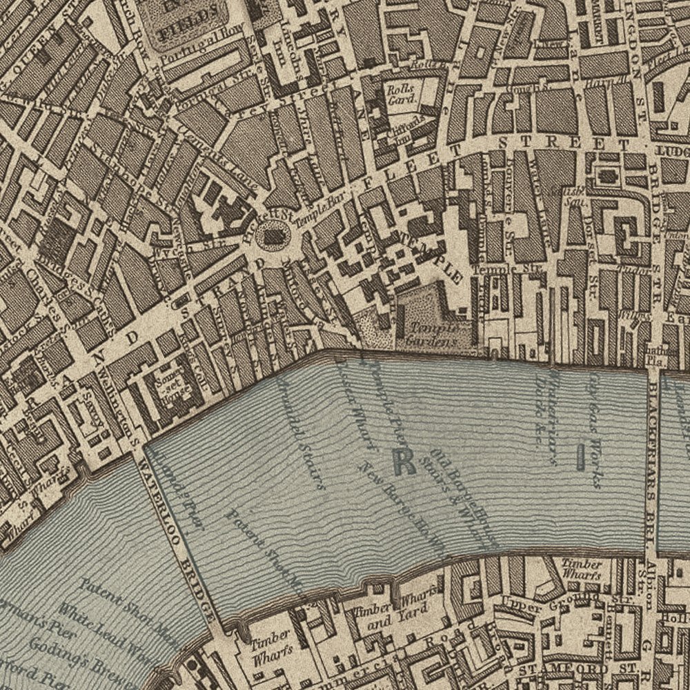 London Map Print Wall Art - Home & Office Decor for Living Room