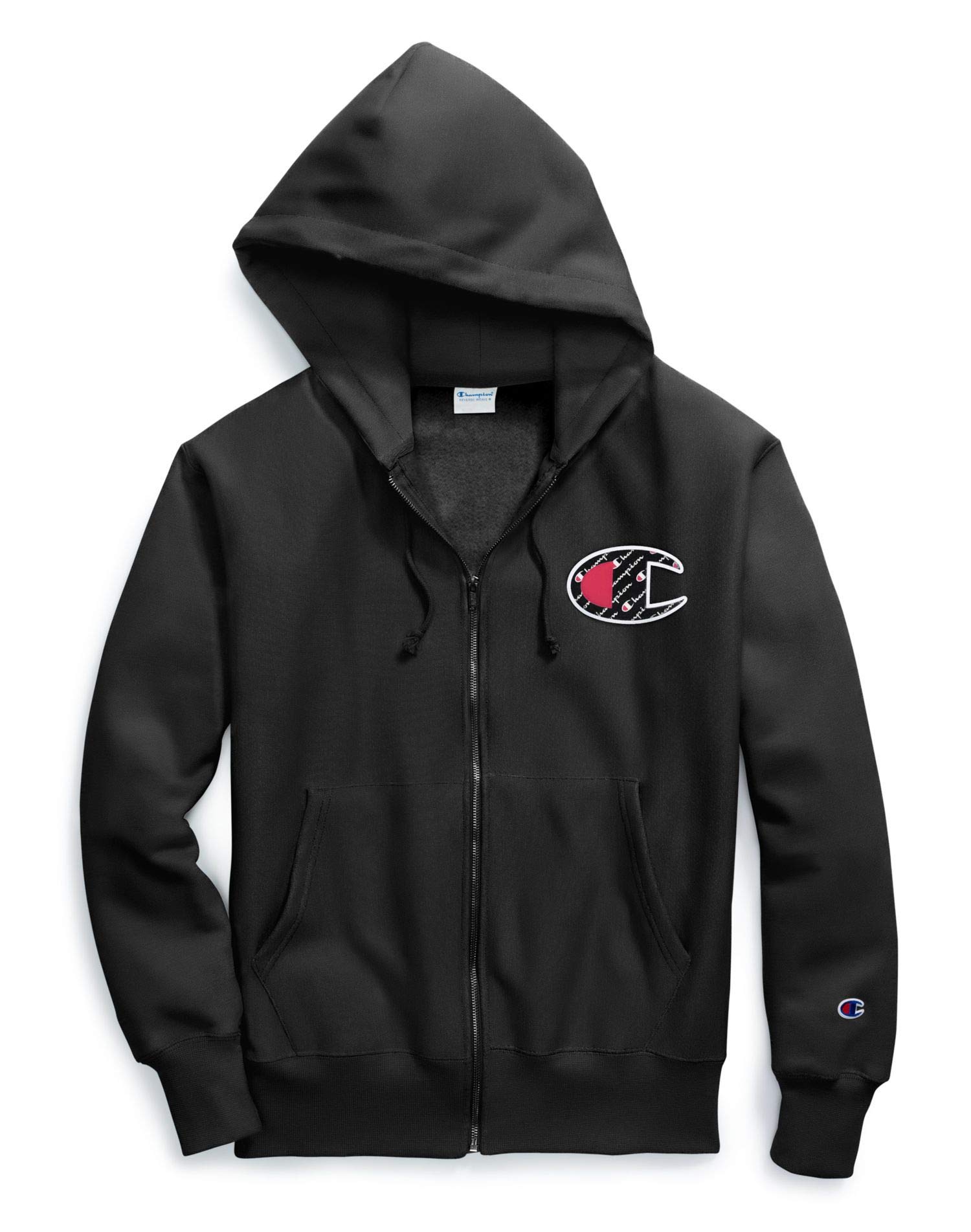 Champion Men's Reverse Weave Full Zip Hoodie with Big Left Chest Logo - Comfortable Cotton Pullover for Casual Wear, Gym, and Outdoor Activities