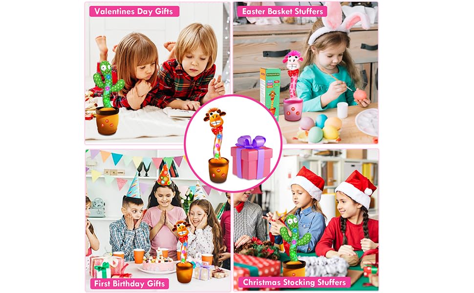 Interactive Talking Cactus Toy with Dancing & Music - Adjustable Volume Baby Learning Toy | Fun Easter Gift for Kids, Toddler Educational Doll (Perfect for Birthday Parties, Easter Baskets & Early Childhood Development)
