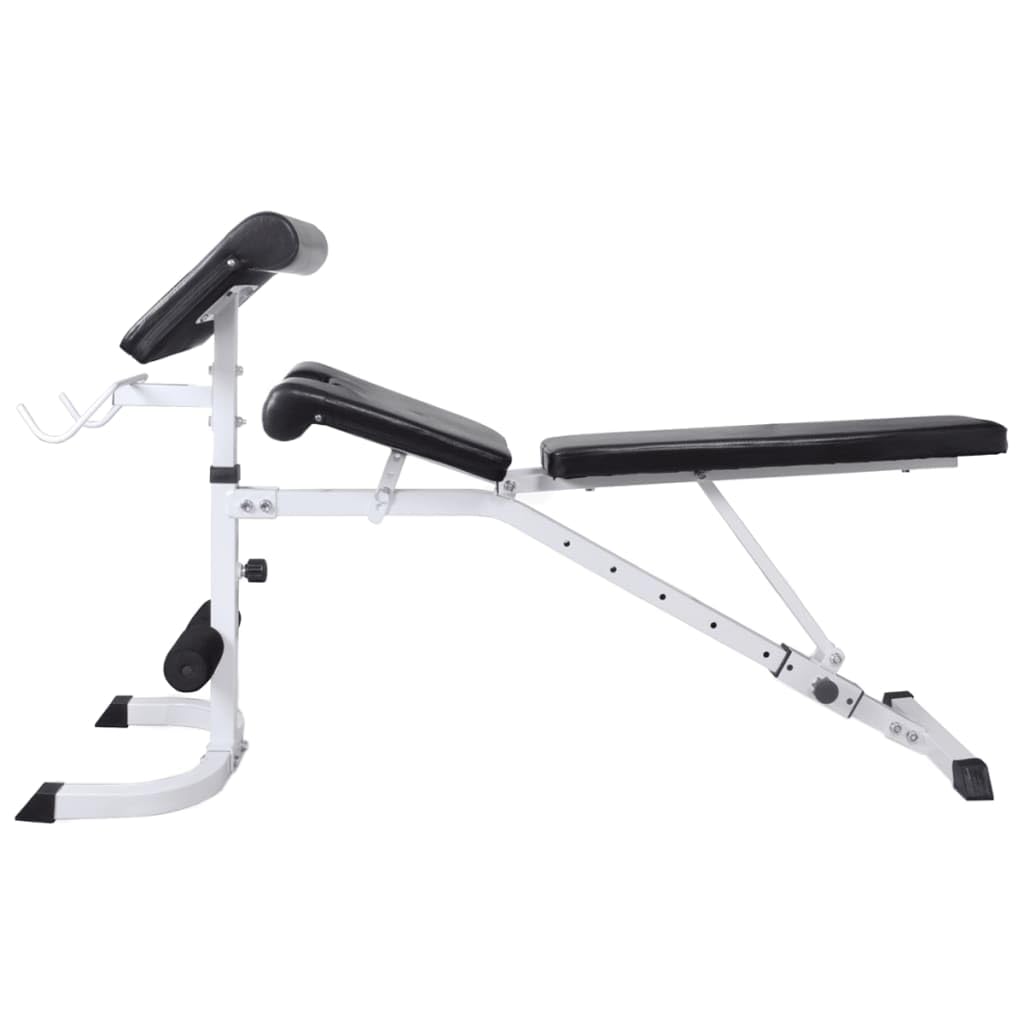 vidaXL Adjustable Steel Workup Bench with Weight Rack & 198.4lb Barbell Dumbbell Set - Home Gym Equipment for Full Body Workout - Strength Training & Weight Lifting for Men & Women - Perfect for Small Spaces & Home Fitness