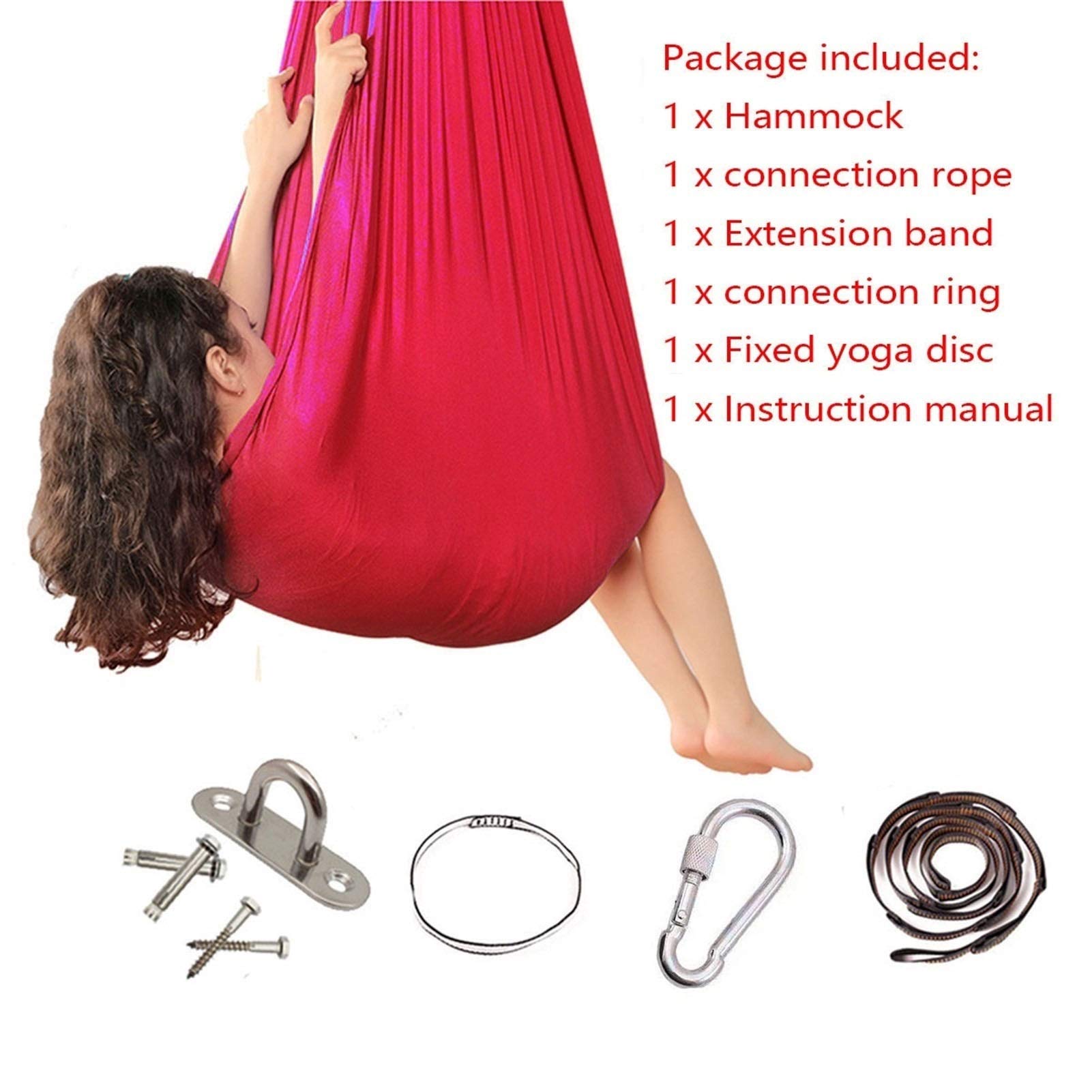 Sensory Swing for Kids & Adults - Indoor Therapy Swing for Autism, ADHD, Aspergers - Elastic Snuggle Swing for Special Needs & Sensory Integration Therapy - Perfect for Home, Classroom, and Therapy Rooms