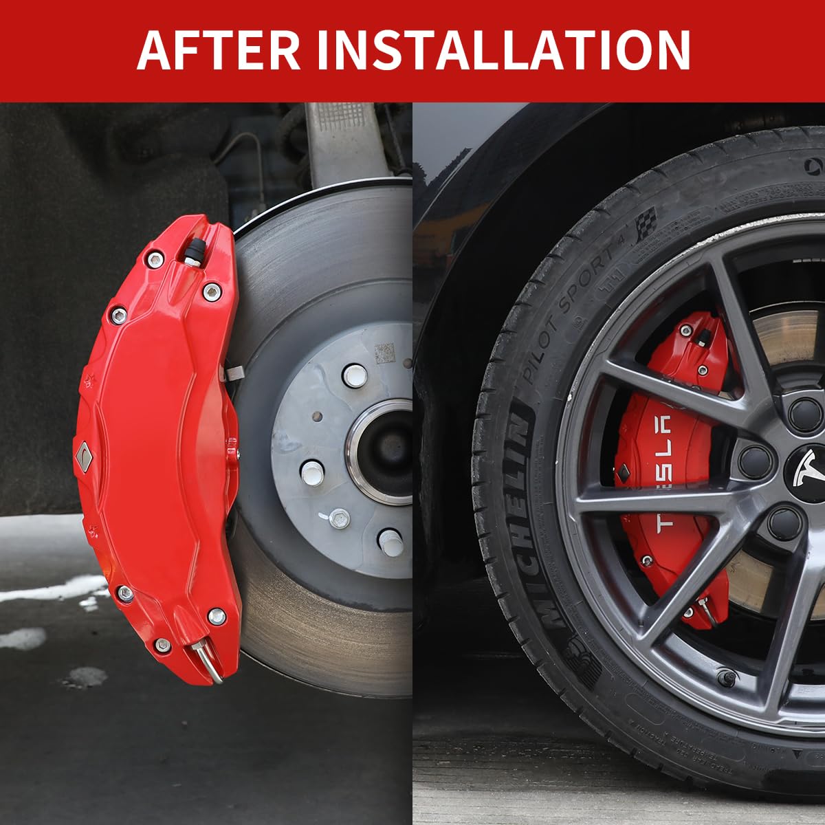 High-Quality Brake Caliper Covers for Tesla Model 3 (2017-2023) - Compatible with 18