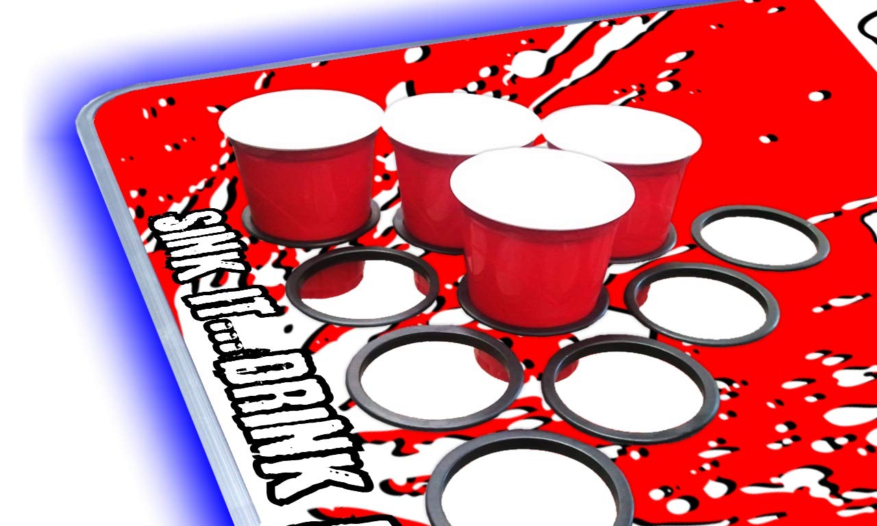 8-Foot Professional Beer Pong Table with Cup Holes & LED Glow Lights - PartyPong Edition | Perfect for Backyard Parties, Tailgates & College Events