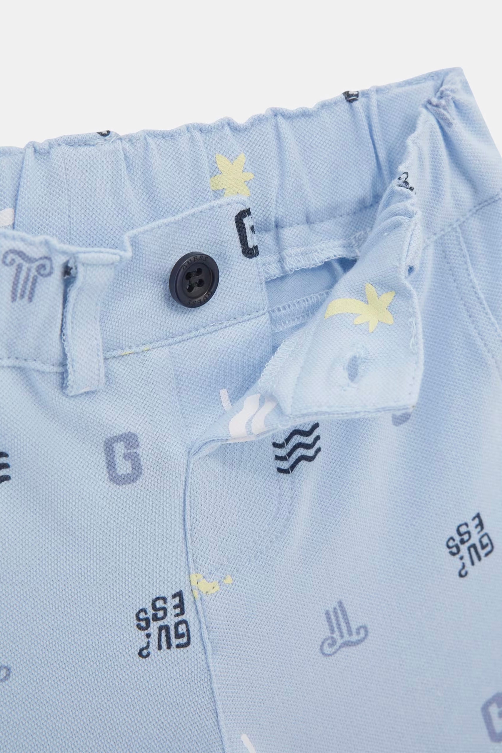 Seb Blue Summer Print Polo Shirt & Shorts Set - Men's Casual Outfit for Beach, Vacation, and Outdoor Activities