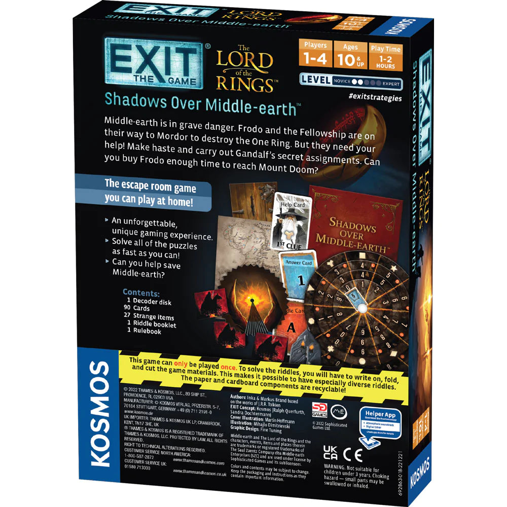 The Lord of the Rings: Shadows Over Middle Earth Board Game - Strategy Adventure Game for Adults & Teens - Perfect for Game Nights & Fantasy Lovers