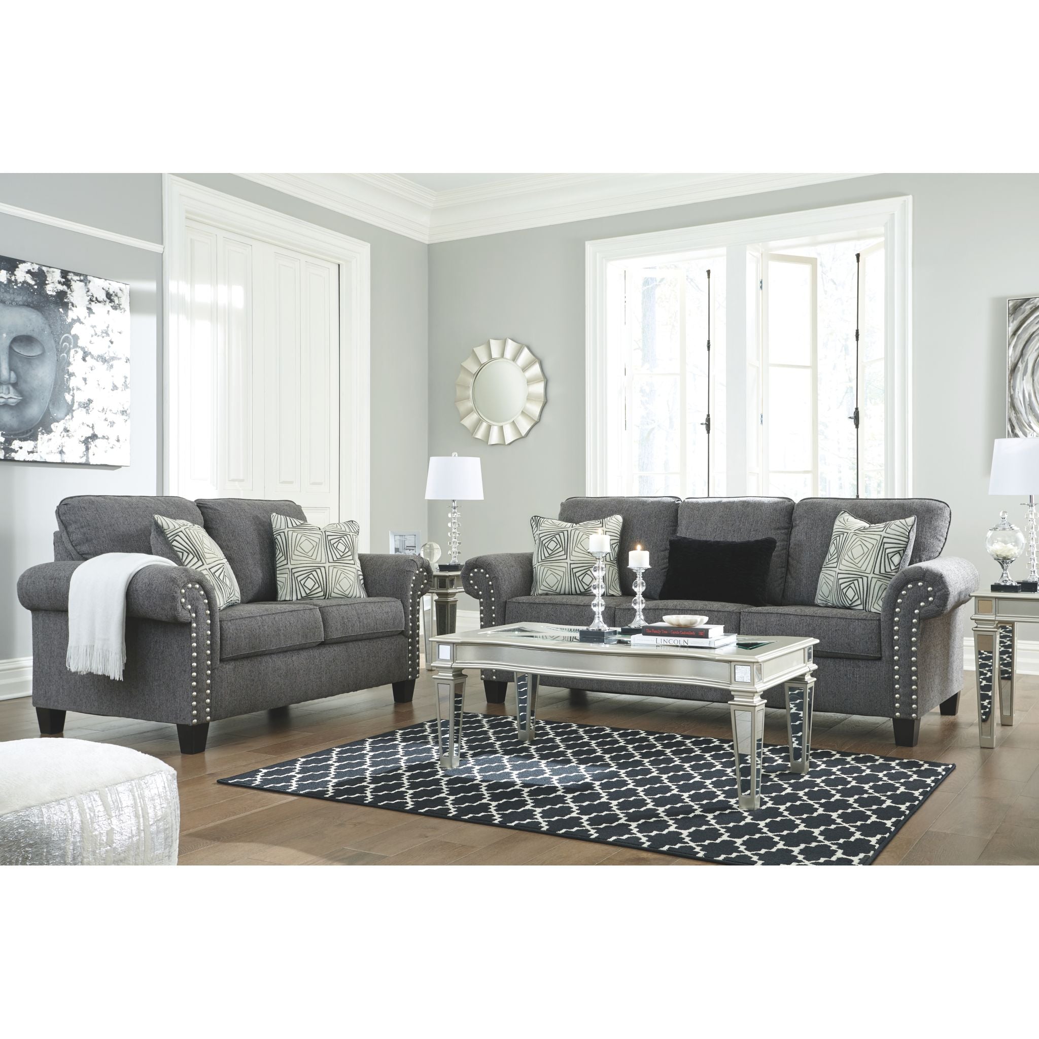 Agleno Charcoal Gray Sofa - Modern Comfortable Couch for Living Room, Lounge & Home Theater Seating