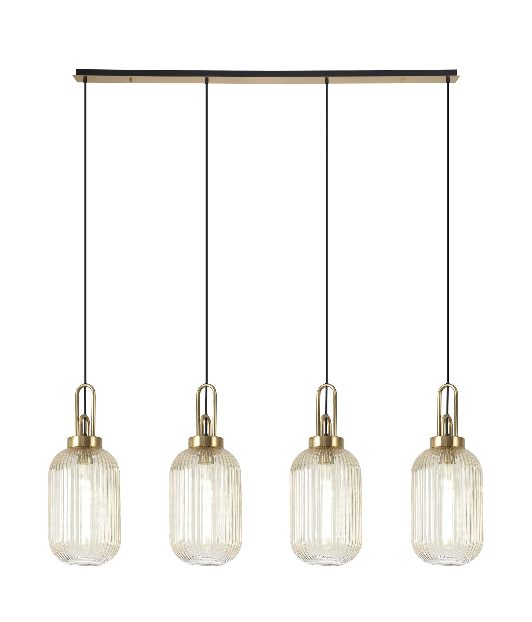 Cadiz 4Lt Linear Pendant Light Fixture - Modern Brushed Nickel/Matte Black/Bronze Finish - Perfect for Kitchen Island, Dining Room & Office Lighting