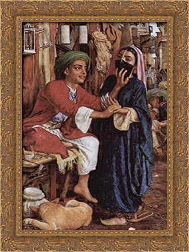 William Holman Hunt The Lantern Maker's Courtship 18x24 Gold Ornate Wood Framed Canvas Art - Perfect for Living Room, Bedroom & Office Wall Decor