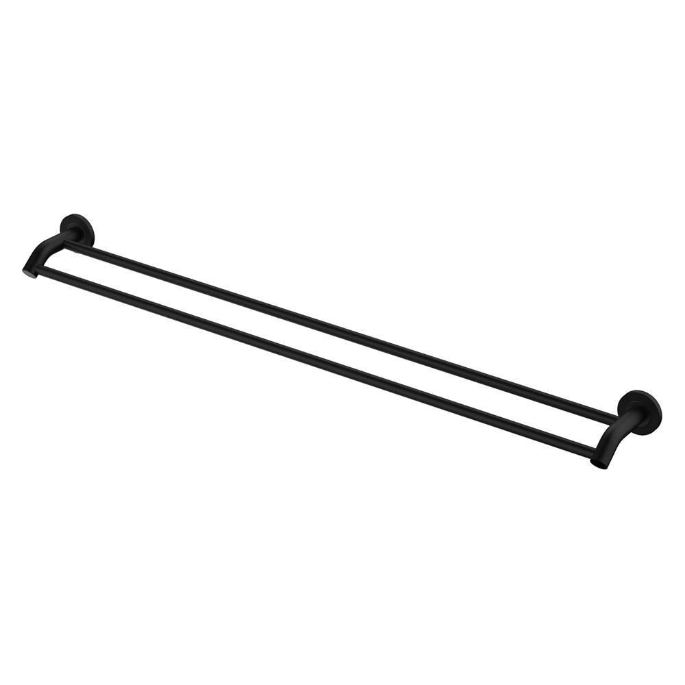Fienza 900mm Axle Double Towel Rail - Matte Black Bathroom Towel Holder (83108MB) | Durable Stainless Steel Design for Modern Bathrooms & Spa Settings