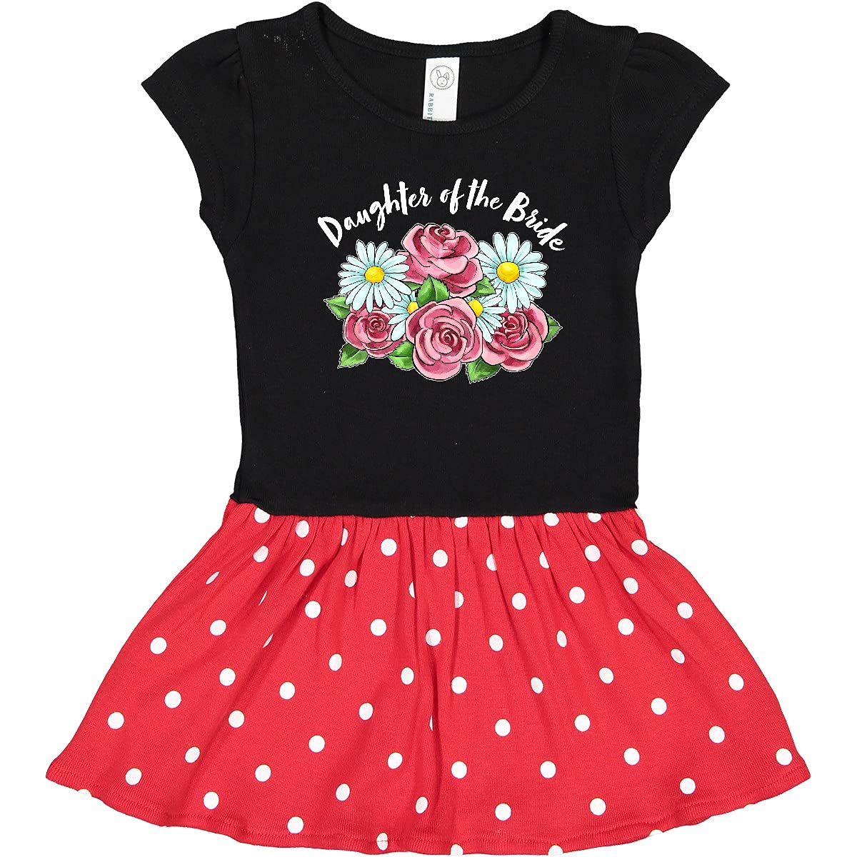 Inktastic Daughter of The Bride Roses and Daisies Toddler Dress - Floral Print Baby Girl Outfit for Weddings, Parties & Special Occasions