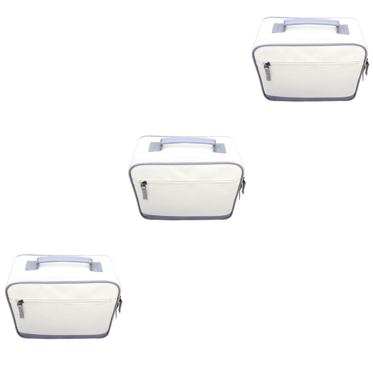PartyKindom 3-Piece Portable Projector Storage Bag Set - White Charger Organizer Pouch for Digital Accessories | Perfect for Home Theater, Office Presentations & Travel Projector Protection