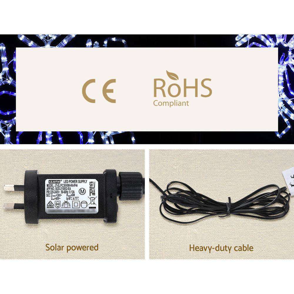 304 LED Snowflake Christmas Lights - 0.82M/2.7ft Outdoor/Indoor Holiday Decor for Tree, Window, Yard & Party | Waterproof String Lights for Winter, Xmas, New Year Celebrations