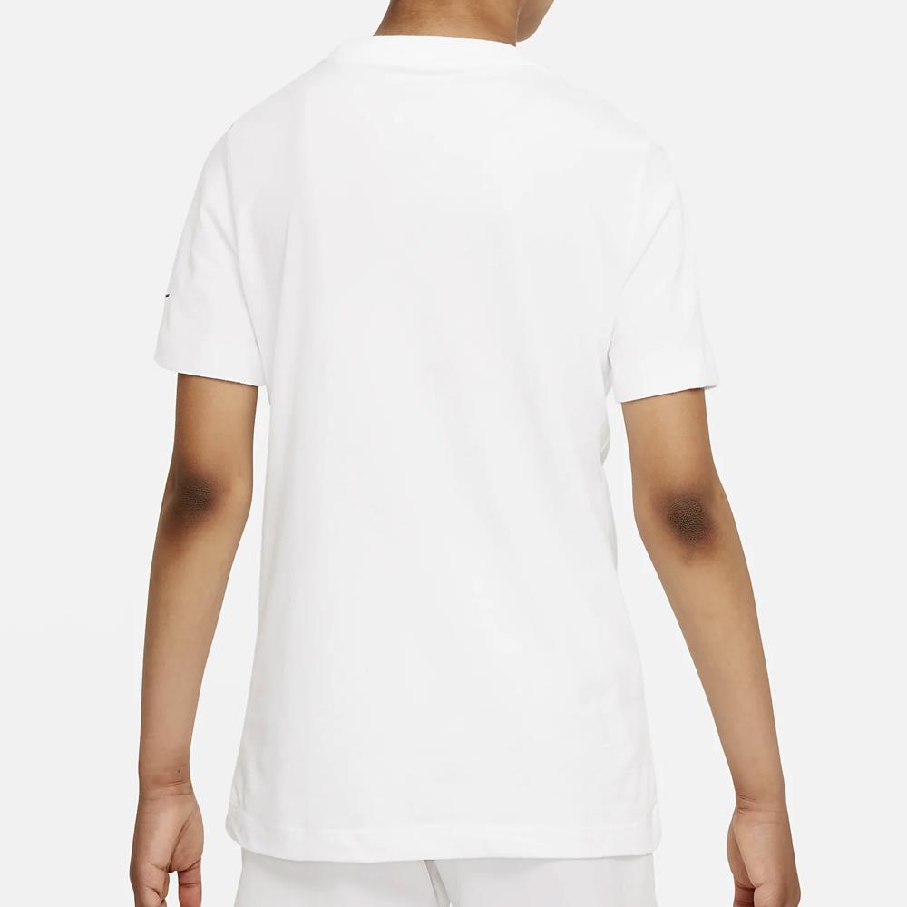Nike Boys Rafa Tee - White & Black Short Sleeve T-Shirt for Kids - Perfect for Sports, School & Casual Wear