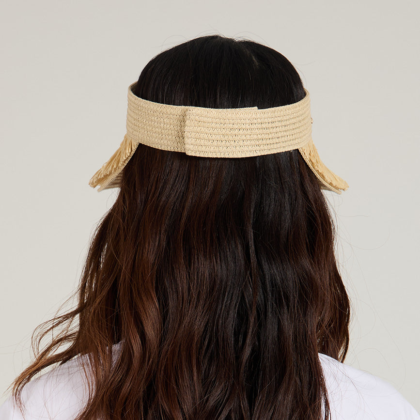 Lexi Lacquered Straw Visor Hat - Stylish Sun Protection for Women - Perfect for Beach, Pool, and Summer Outdoor Activities