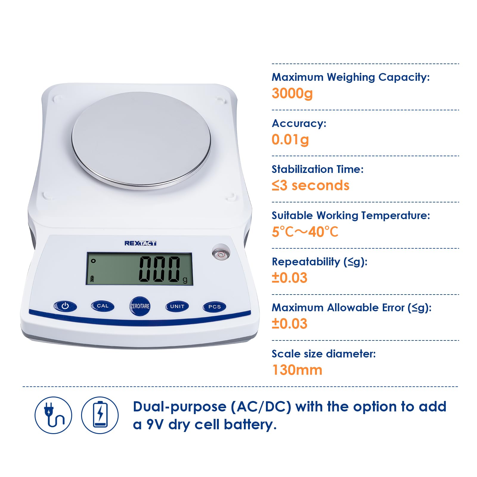 High Precision Digital Scale 0.01g x 3000g - Laboratory Analytical Balance with 0.01g Accuracy for Jewelry, Pharmacy, Chemistry & Industrial Use - Perfect for Scientific Research, Gem Weighing & Precise Measurements