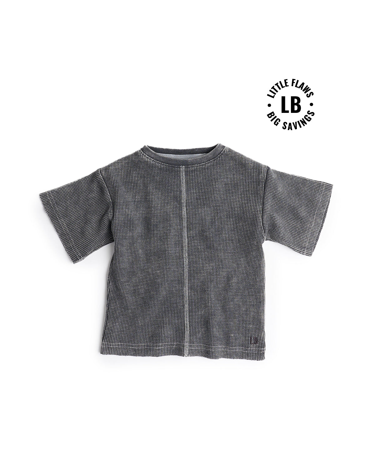 Acid Wash Waffle Tee - Soft Black Cotton T-Shirt for Men & Women | Casual Streetwear, Layering Essential, Everyday Comfort